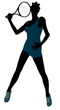 非洲裔美國女子網(wǎng)球選手剪影