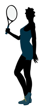 非洲裔美國女子網(wǎng)球選手剪影