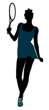 非洲裔美國女子網(wǎng)球選手剪影