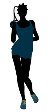 非洲裔美國女子網(wǎng)球選手剪影