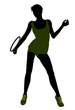 女子網(wǎng)球選手剪影