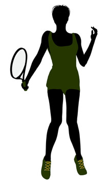 女子網(wǎng)球選手剪影