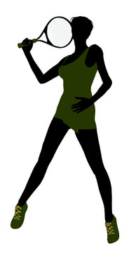女子網(wǎng)球選手剪影