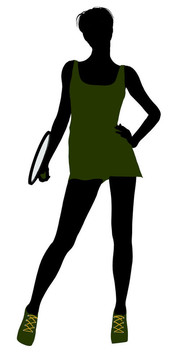 女子網(wǎng)球選手剪影