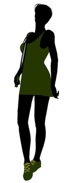 女子網(wǎng)球選手剪影