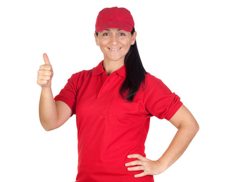 黑色與紅色制服經(jīng)銷商說OK