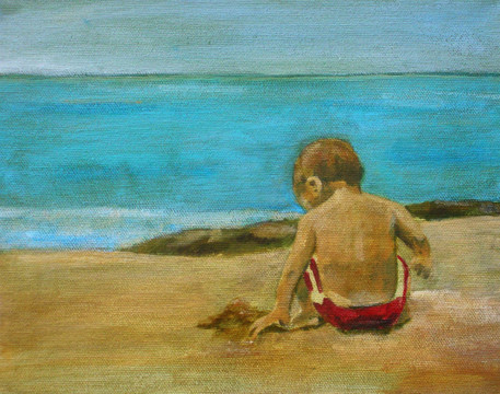 男孩在Beach