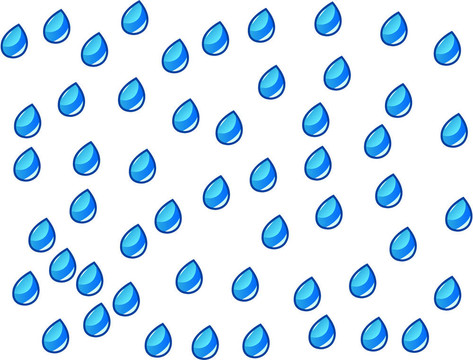 白色背景水滴和雨滴