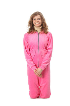 穿粉紅色衣服的女孩代表我
