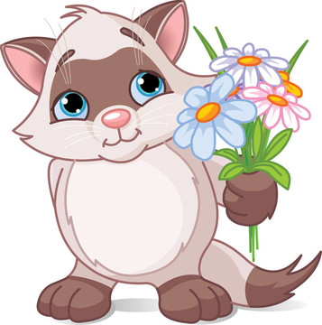 可愛的小貓花