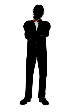 男人穿著燕尾服的剪影