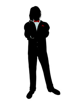 男人穿著燕尾服的剪影