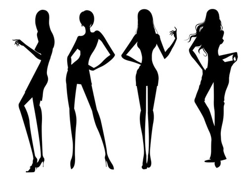 女孩的剪影