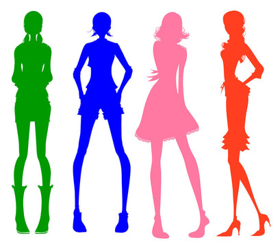 現(xiàn)代女孩的剪影