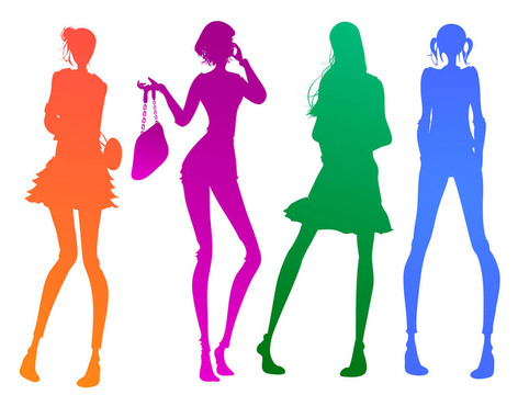 現(xiàn)代女孩的剪影