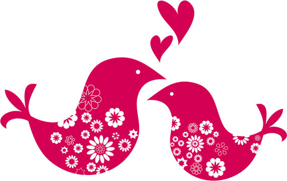 兩鳥(niǎo)情人節(jié)裝飾賀卡