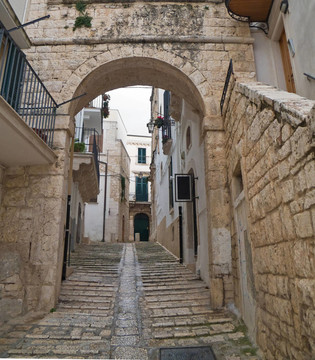 韋爾薩諾特征的小巷。Apulia。