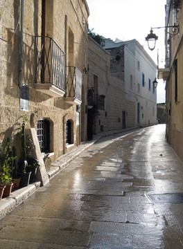 莫諾波利特色的胡同。Apulia。