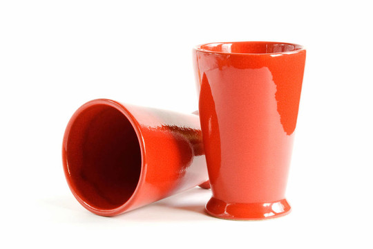 紅色陶瓷杯