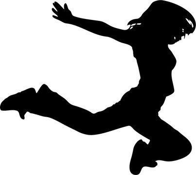 女人跳的剪影
