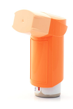 橙色的哮喘吸入器