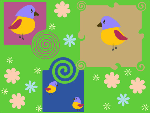 別具風(fēng)格的背景與花和鳥
