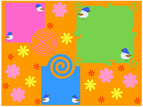 別具風(fēng)格的背景與花卉和鳥類六