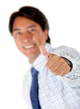 生意人豎起大拇指