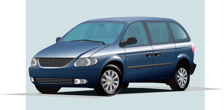 藍(lán)色小面包車