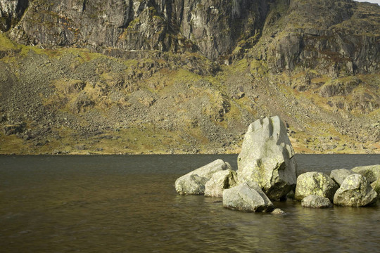Stickle Tarn；蘭代爾長矛；英格蘭湖區(qū)；坎布里亞郡；英國