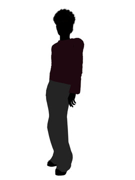 美國黑人男性插畫剪影