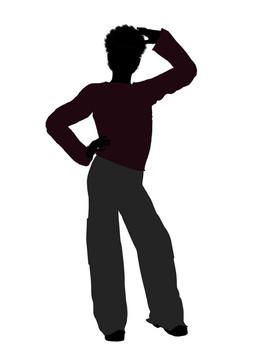 美國黑人男性插畫剪影