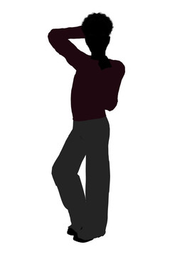 美國黑人男性插畫剪影