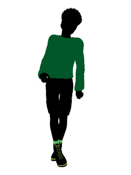 美國(guó)黑人男性插畫(huà)剪影