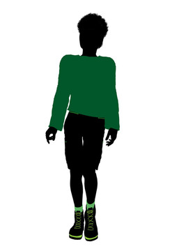美國黑人男性插畫剪影