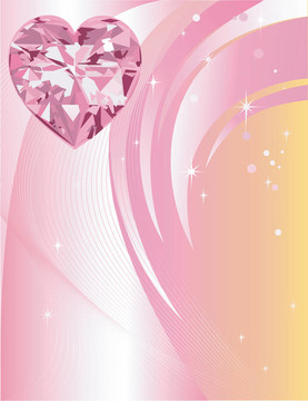 粉红钻石心背景