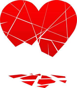 破碎的Valentine Heart Falls