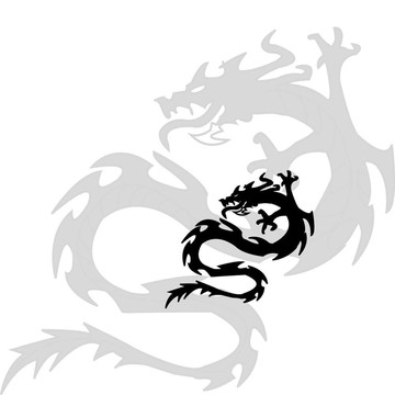 龍的黑色剪影