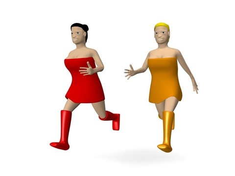 女人跑