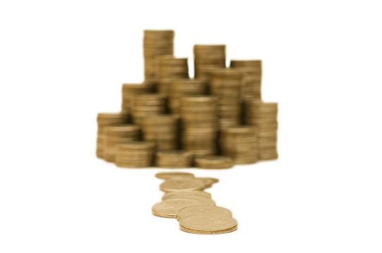 白色背景下的金幣
