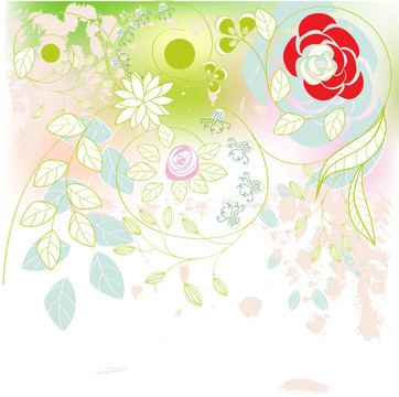 浪漫背景與花