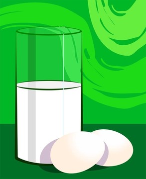牛奶和兩個(gè)雞蛋