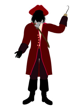 Hook Silhouette船長插畫