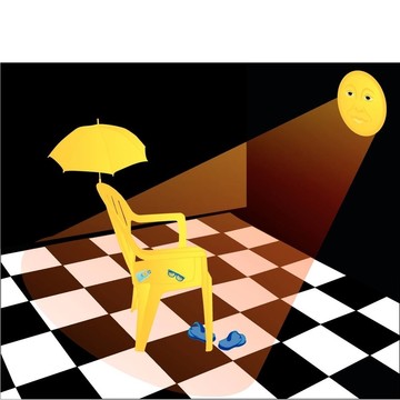 陽光房插畫。