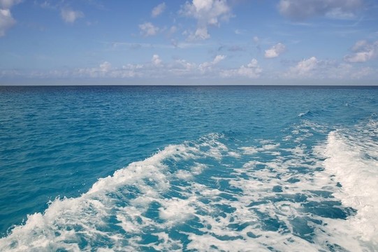 加勒比海藍綠海藍色從船景