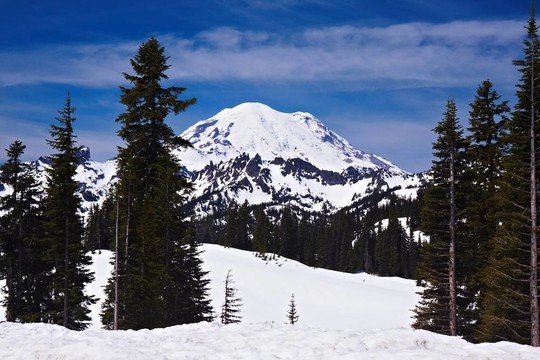 白雪皚皚的雷尼爾山