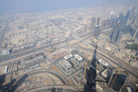 從鳥(niǎo)瞰Burj Khalifa；阿聯(lián)酋迪拜