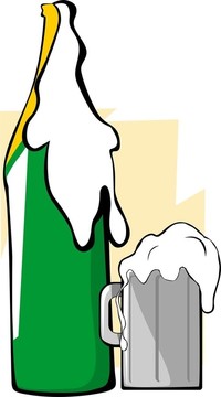 酒瓶和玻璃