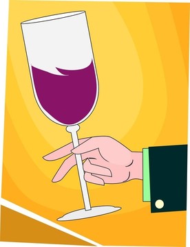 手和酒杯