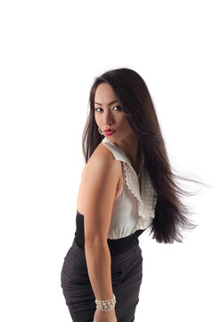 拍攝一個(gè)美麗性感的亞洲年輕女人